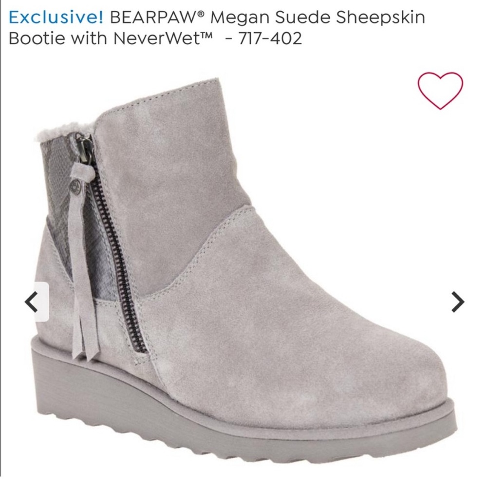 BEARPAW Megan II Suede Sheepskin Bootie w NeverWet